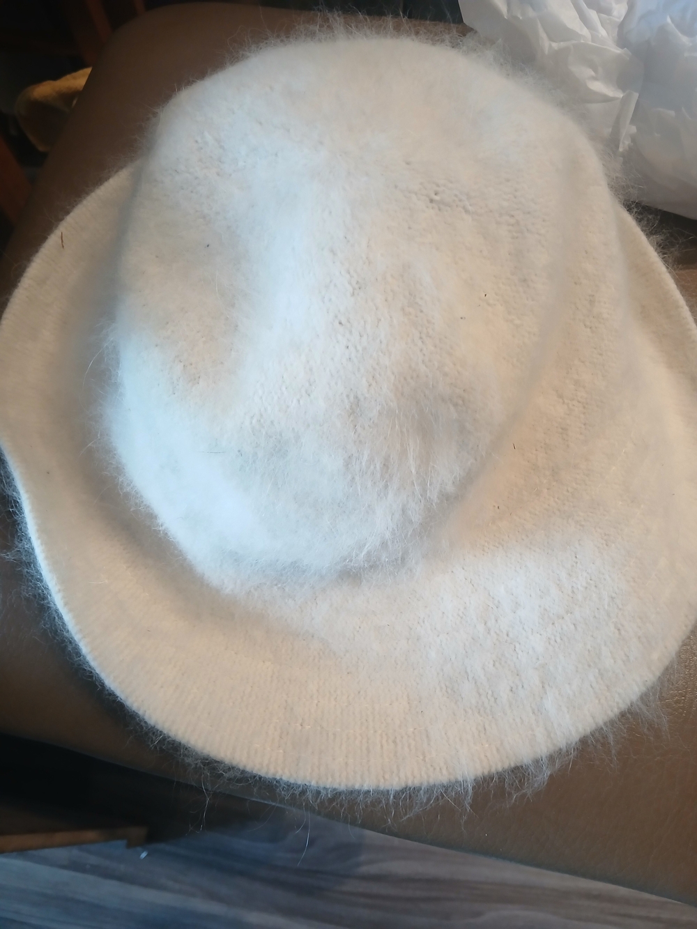 SanHat Diego Co. White  Angora Bucket Hat